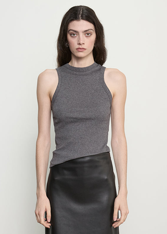 Cashmere Rib Tank | Heather Grey