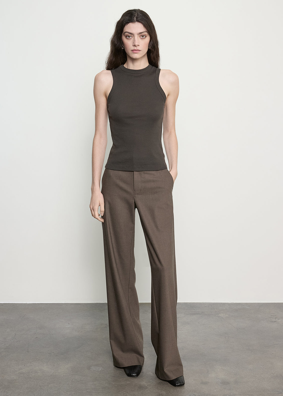 Cashmere Rib Tank | Umber
