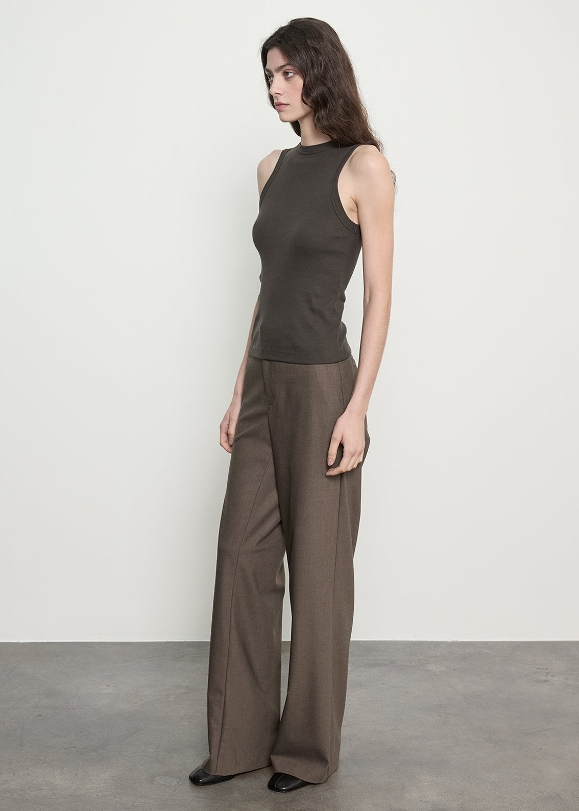 Cashmere Rib Tank | Umber