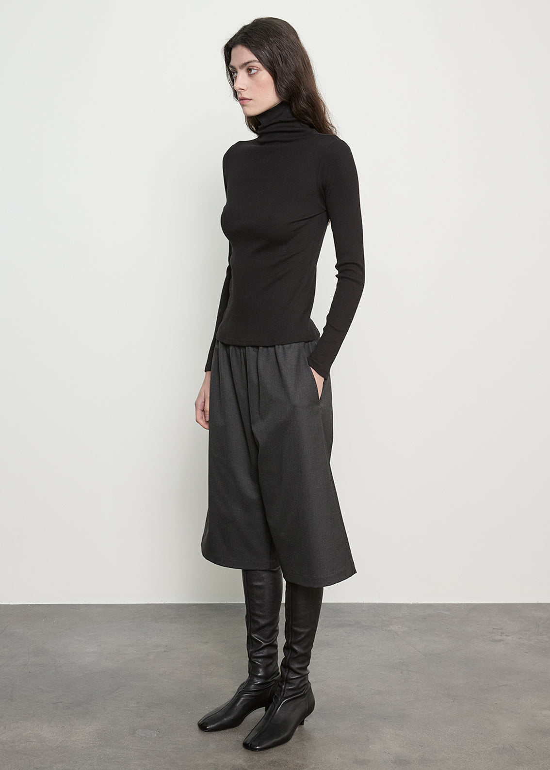 Cashmere Rib Turtleneck | Black
