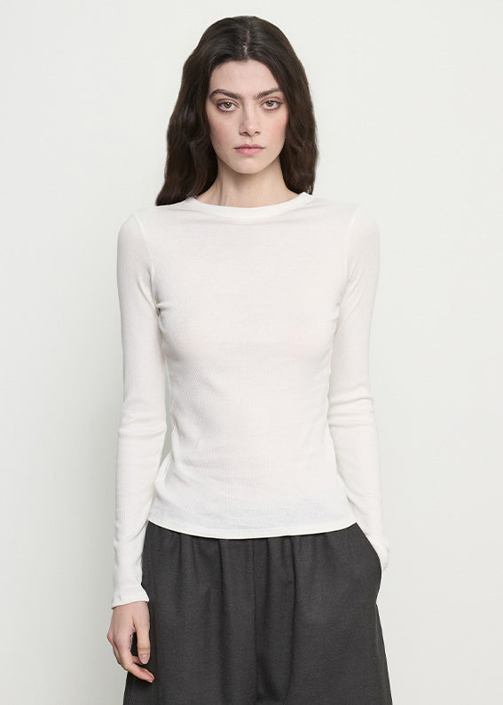 Cashmere Rib Crew | Off White