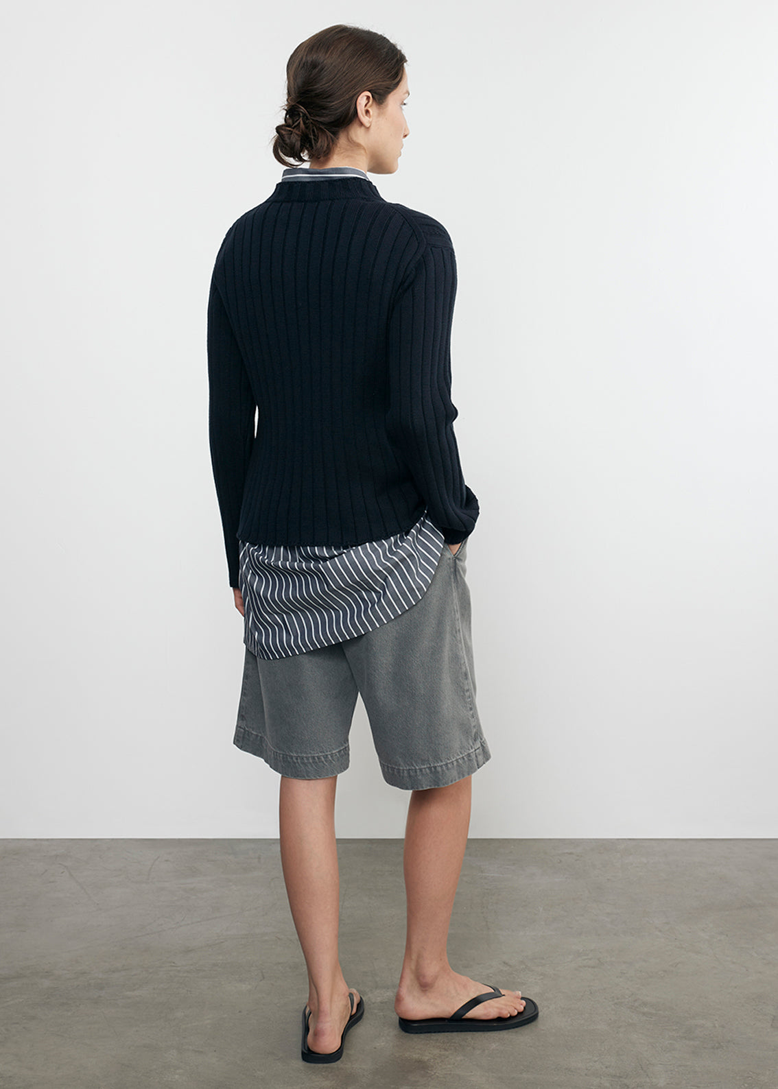 Chunky Cotton Fisherman Sweater | Indigo