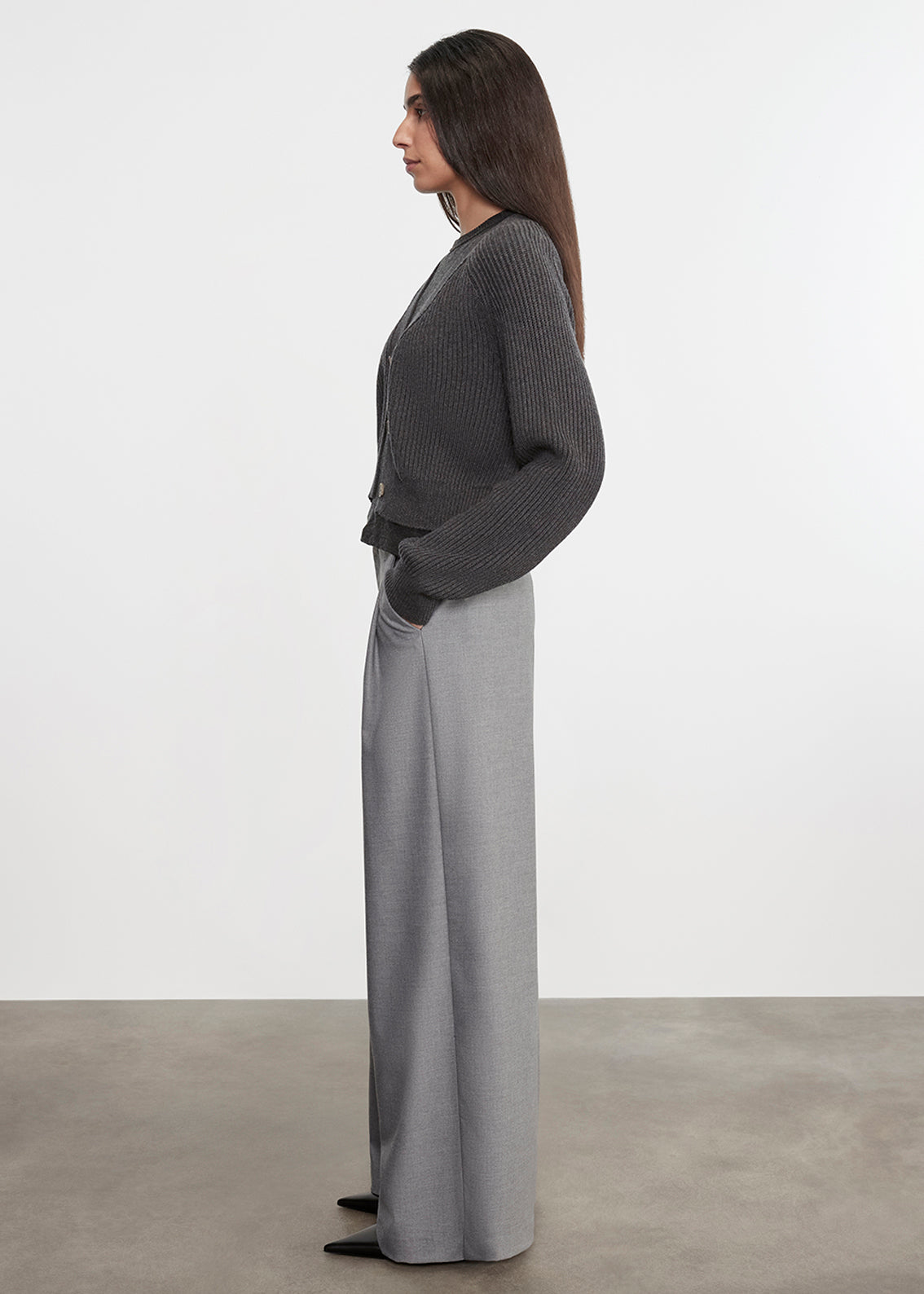 Chucky Cotton Cashmere Cardigan | Charcoal