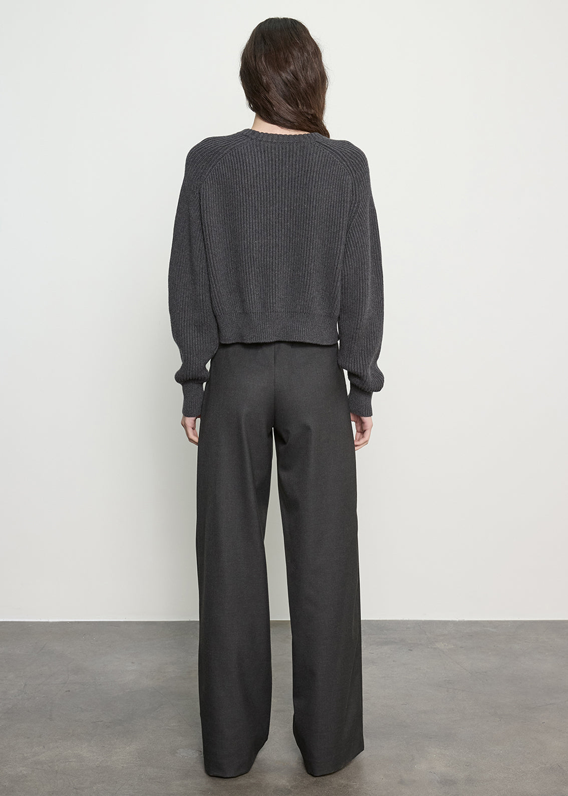 Cotton Cashmere Raglan Sweater | Charcoal