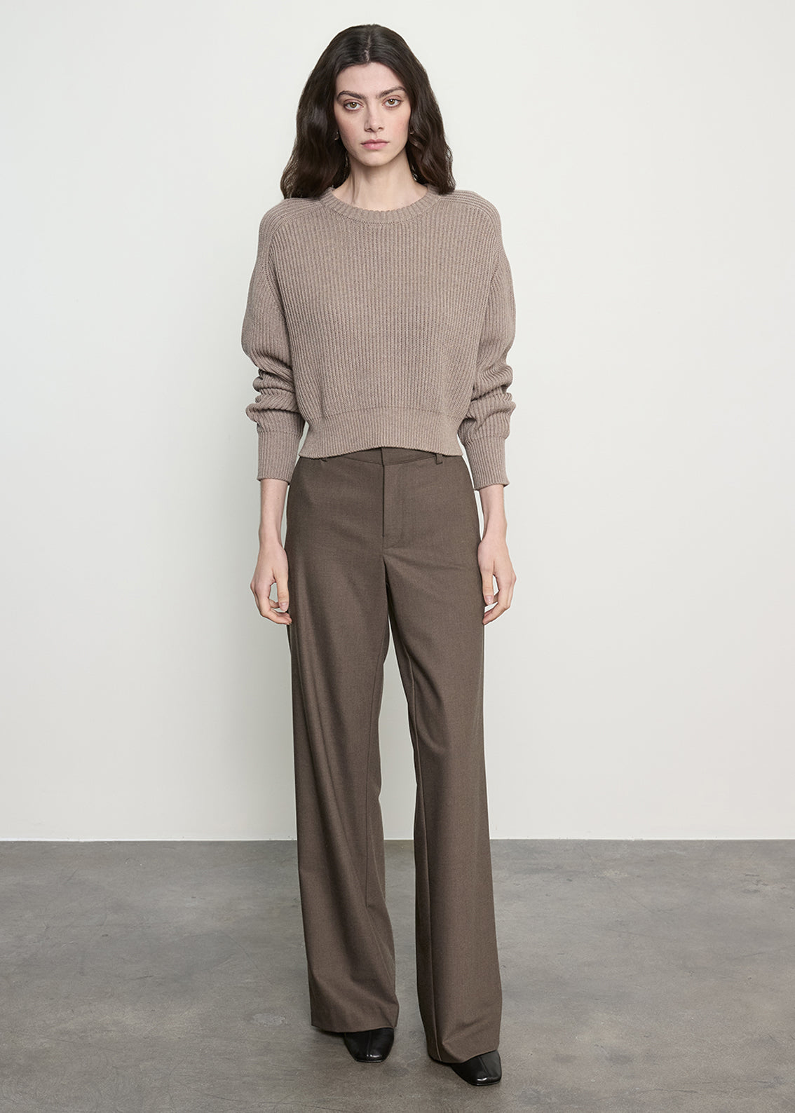 Cotton Cashmere Raglan Sweater | Taupe Heather