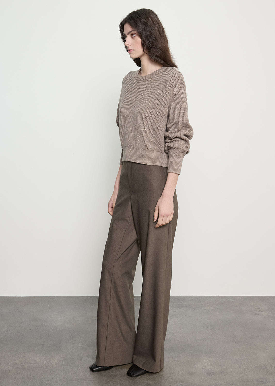 Cotton Cashmere Raglan Sweater | Taupe Heather