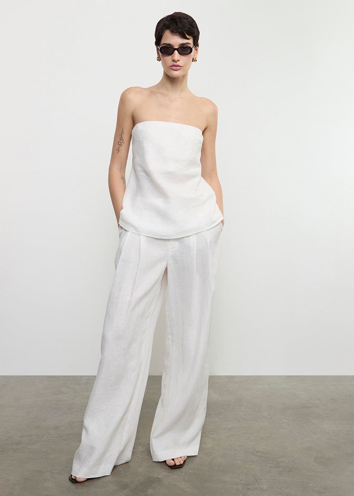 Linen Pleated Trouser | Undyed