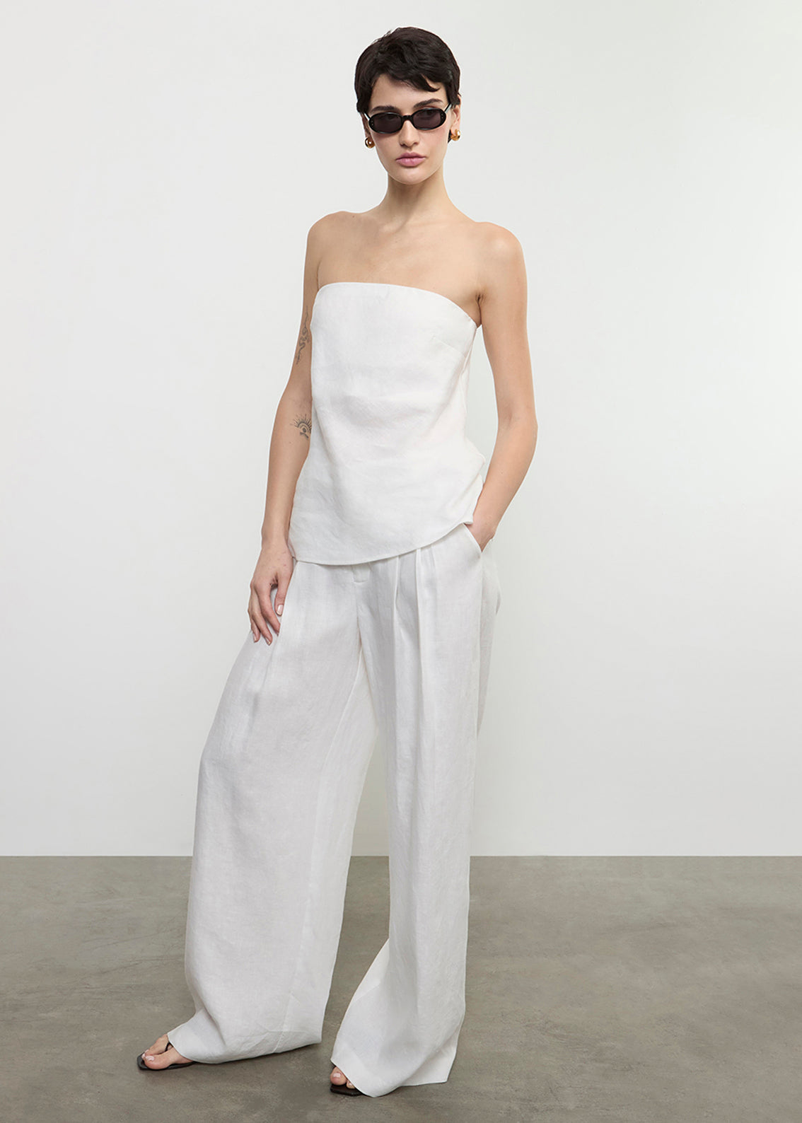 Linen Pleated Trouser | Undyed