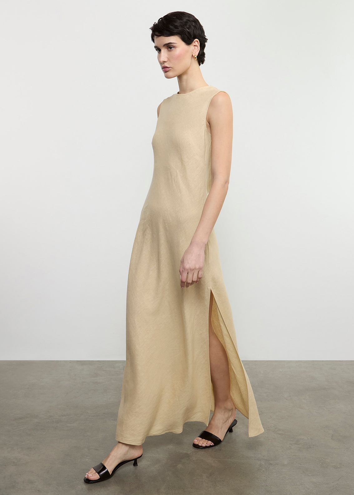 Linen Bias Sheath Dress | Blonde