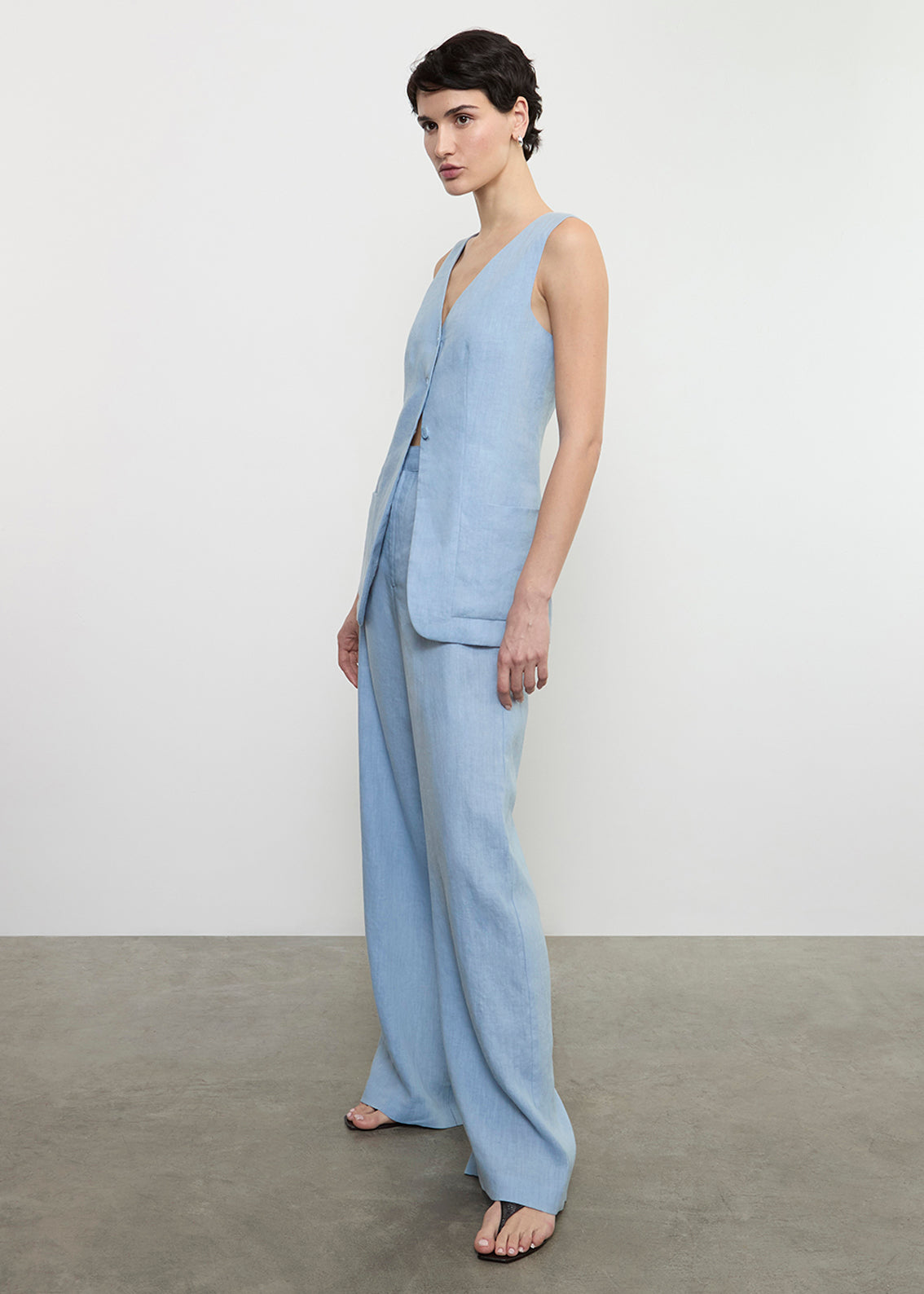 Linen Trouser | Sky