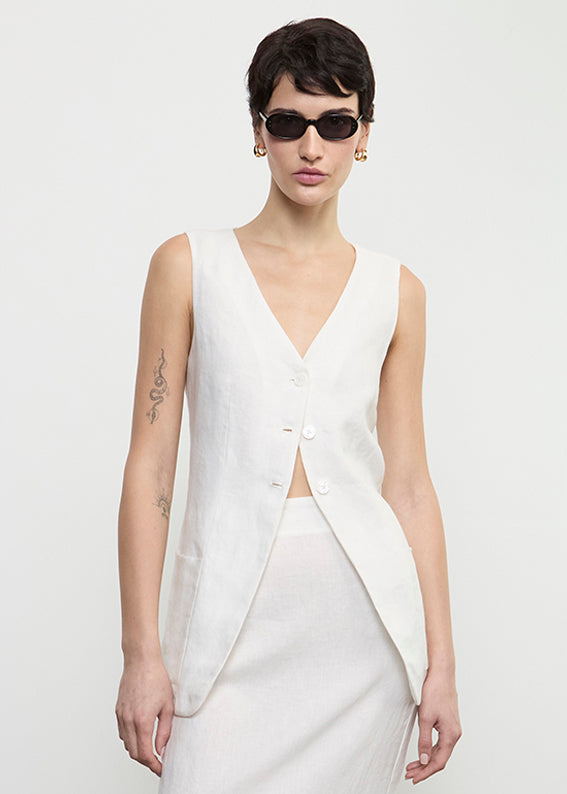 Linen Tunic Vest | Undyed