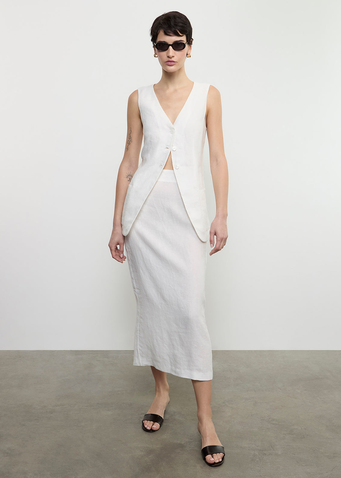 Linen Pencil Skirt | Undyed