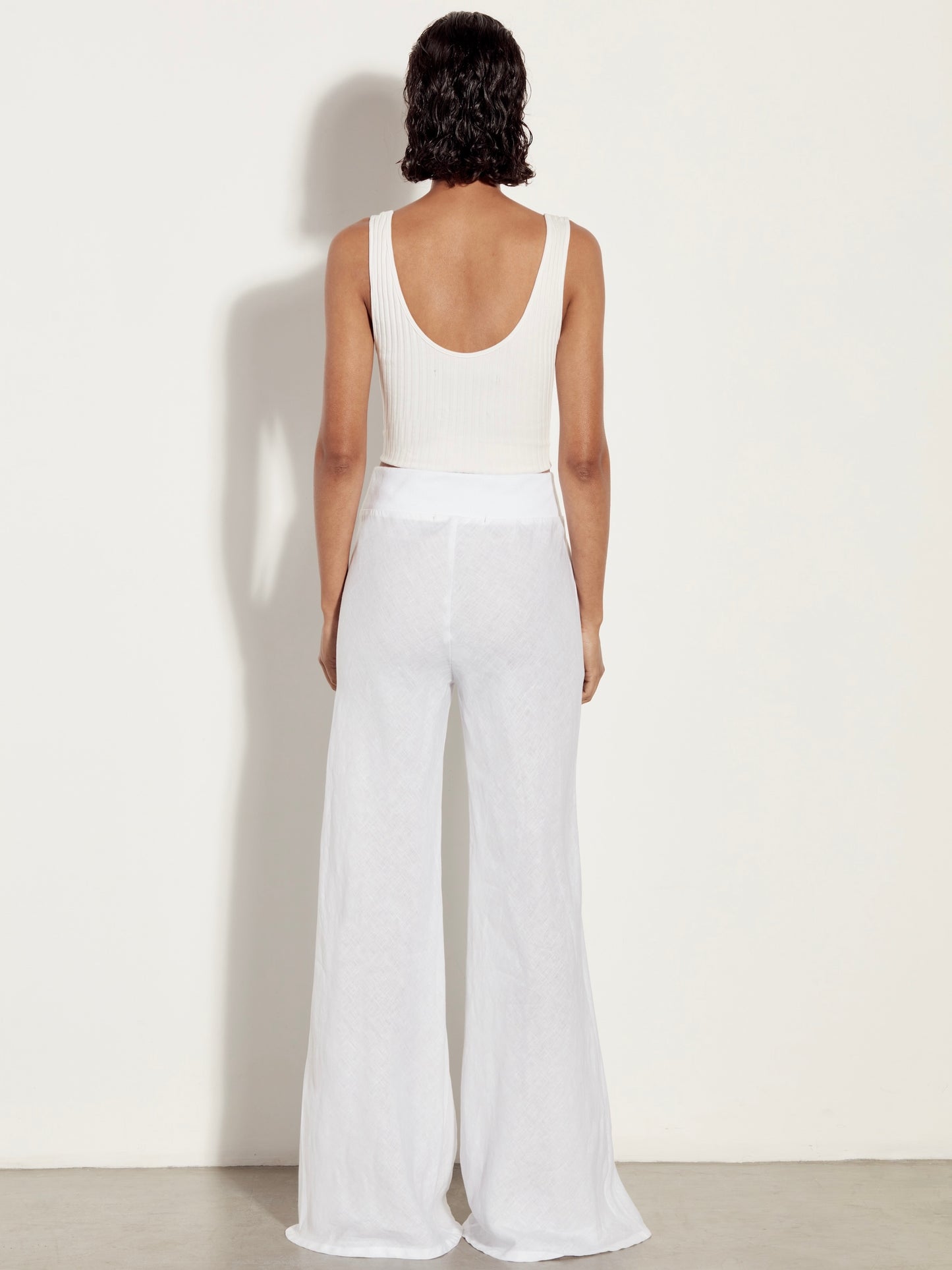 Linen Bias Pant | White