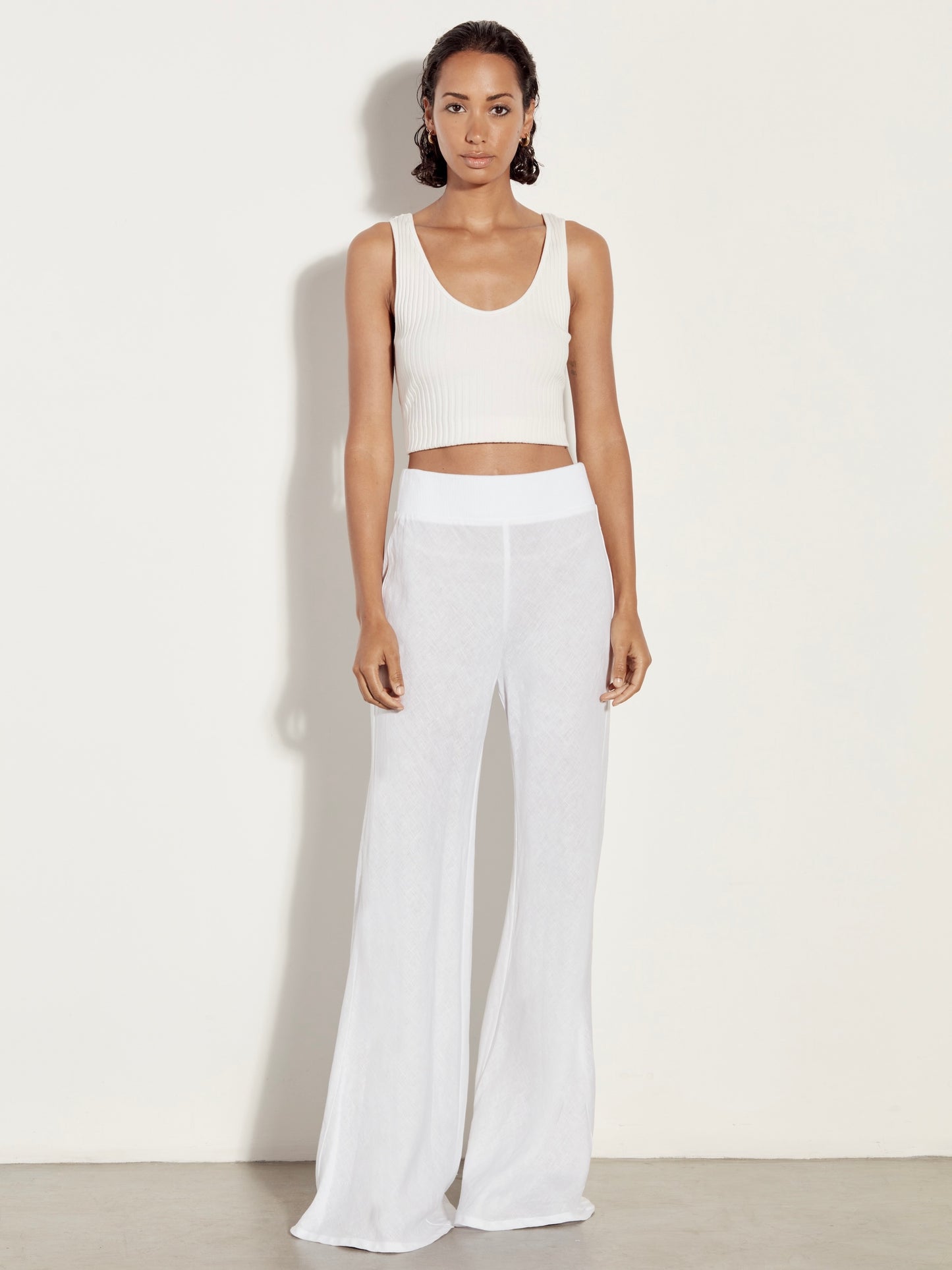 Linen Bias Pant | White