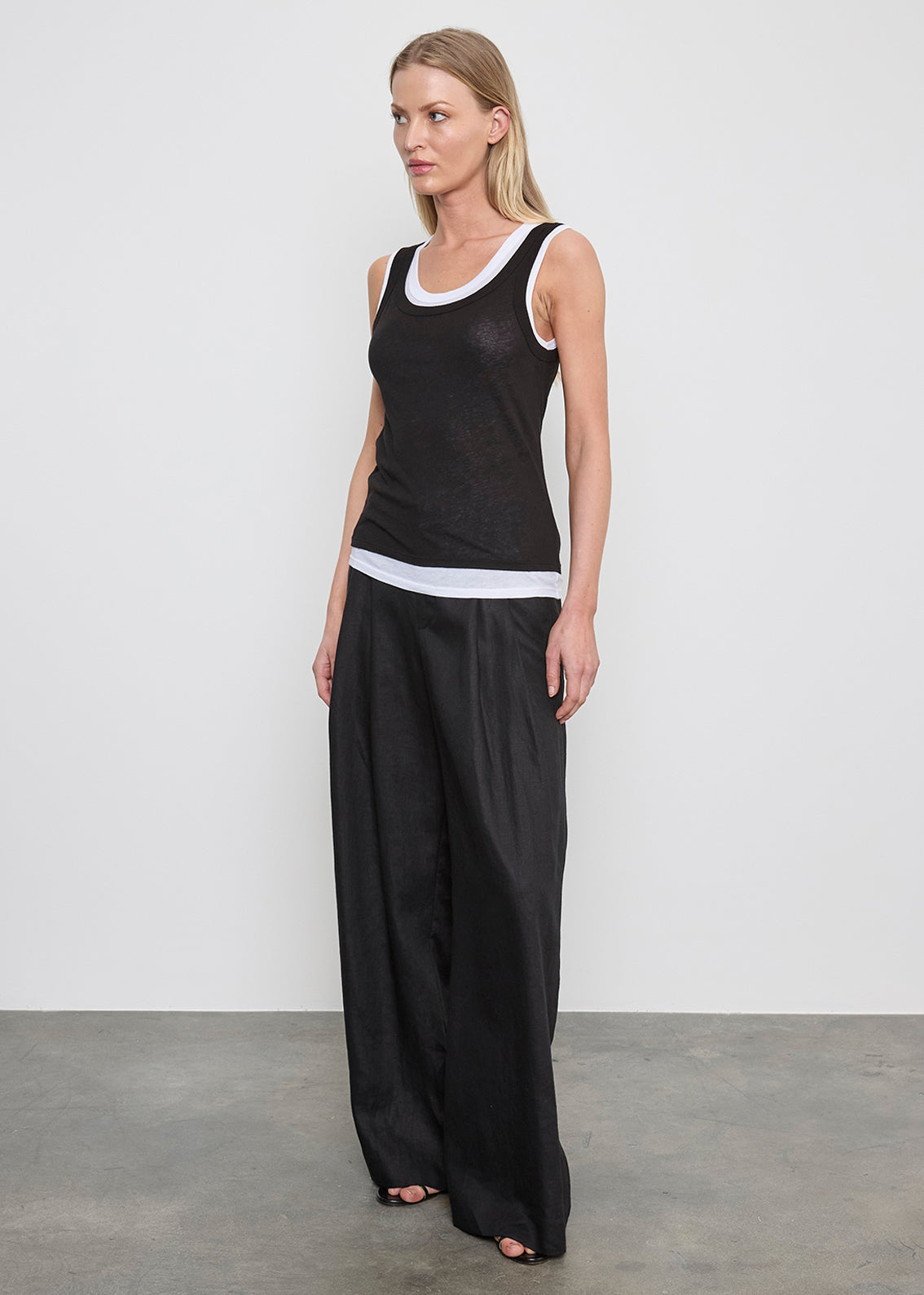 Tissue Jersey Layered Tank | Black/White – Enza Costa