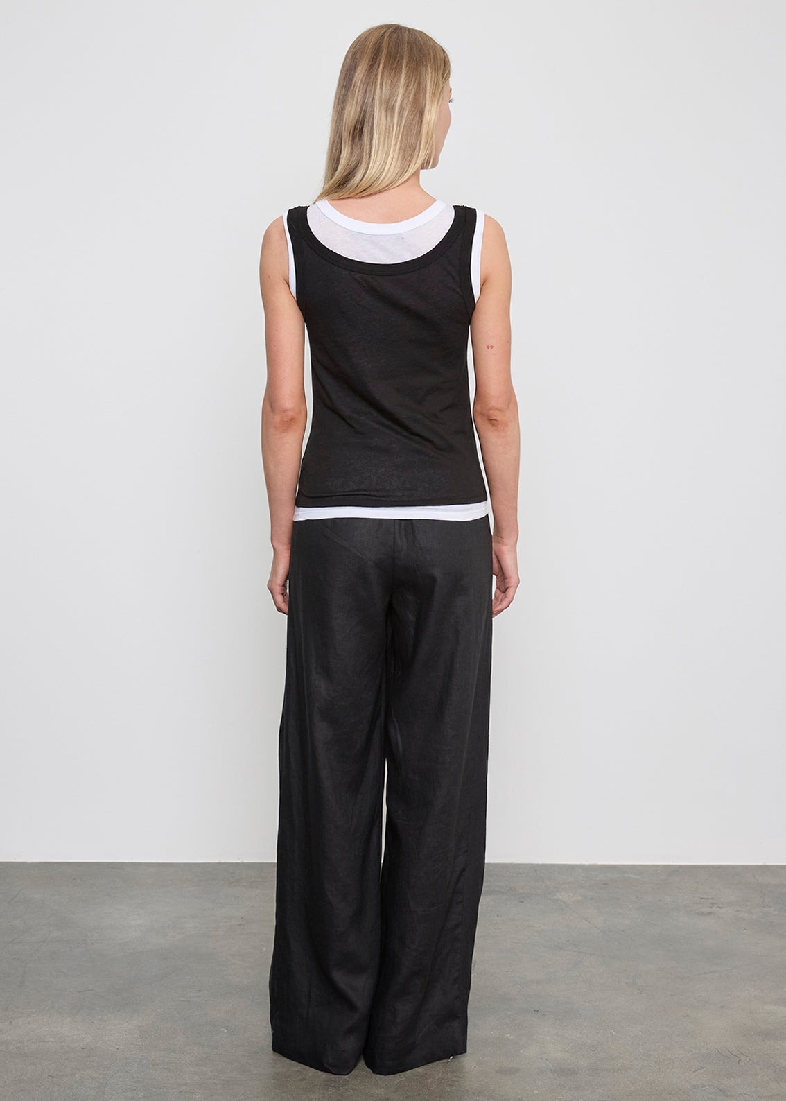 Tissue Jersey Layered Tanks | Black/White