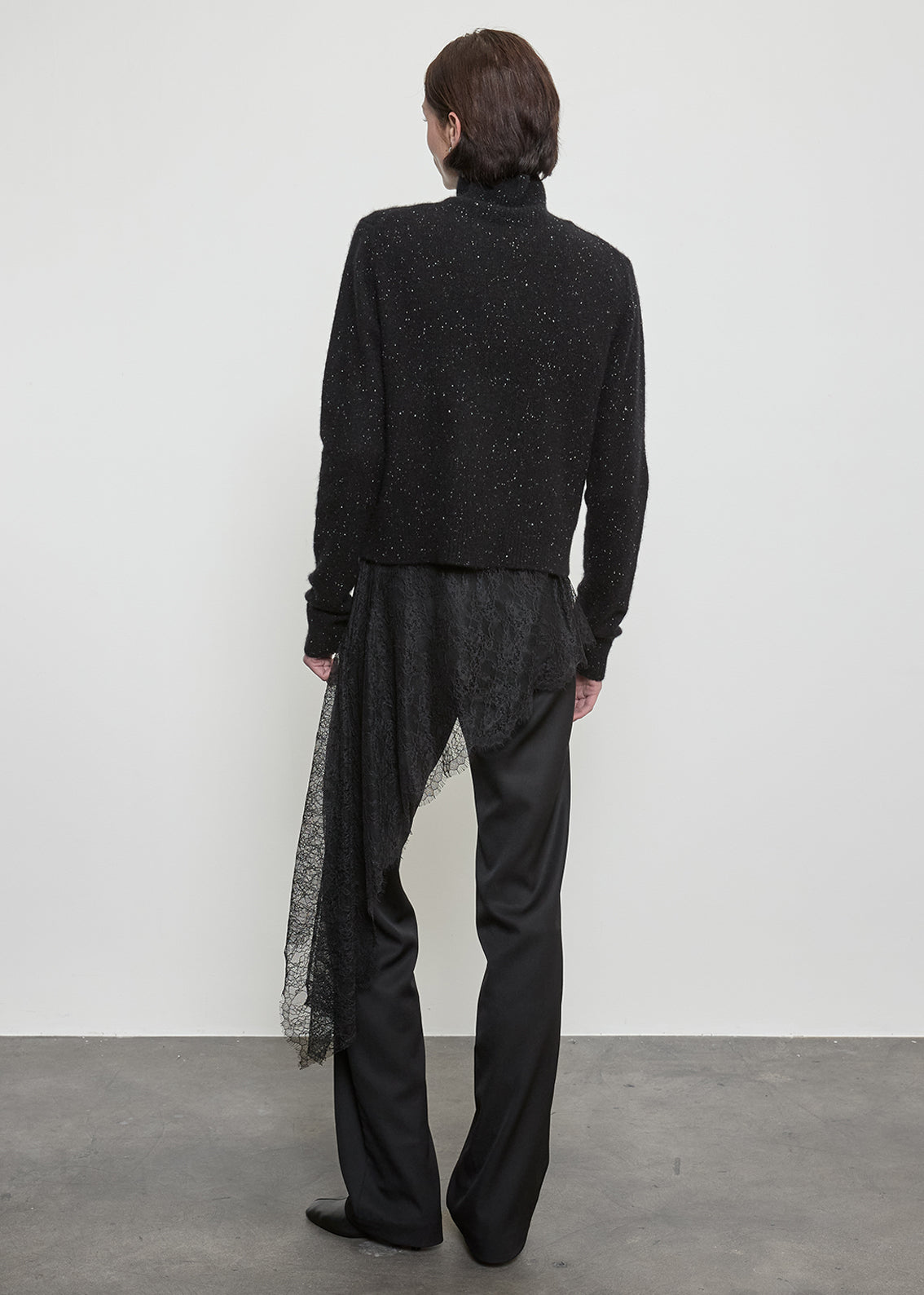 Donegal Cashmere Highneck | Black Speckle