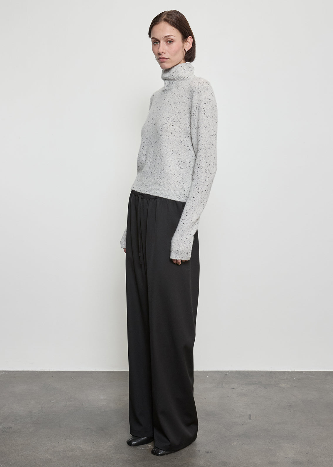 Donegal Cashmere Highneck | Grey Speckle