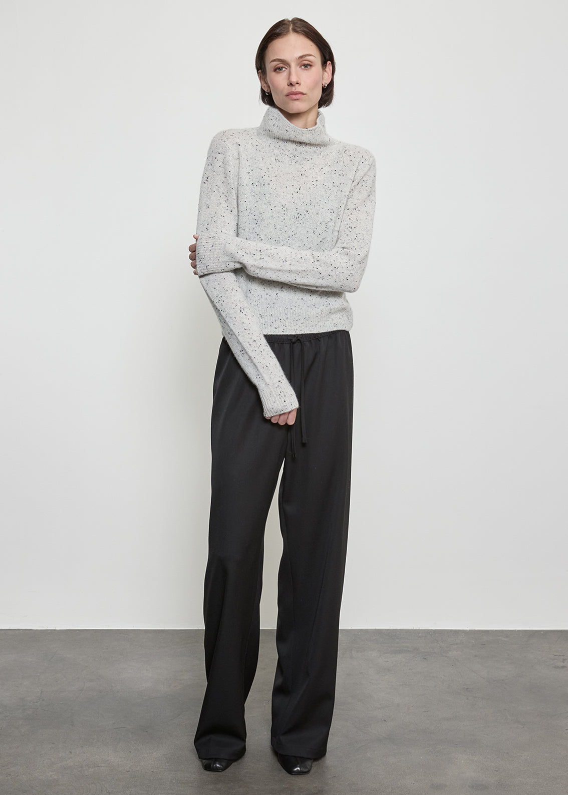 Donegal Cashmere Highneck | Grey Speckle