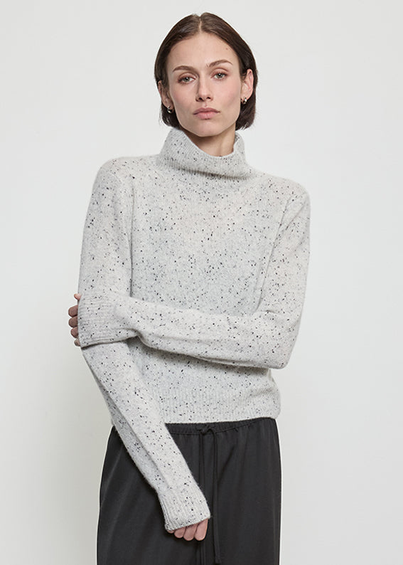 Donegal Cashmere Highneck | Grey Speckle