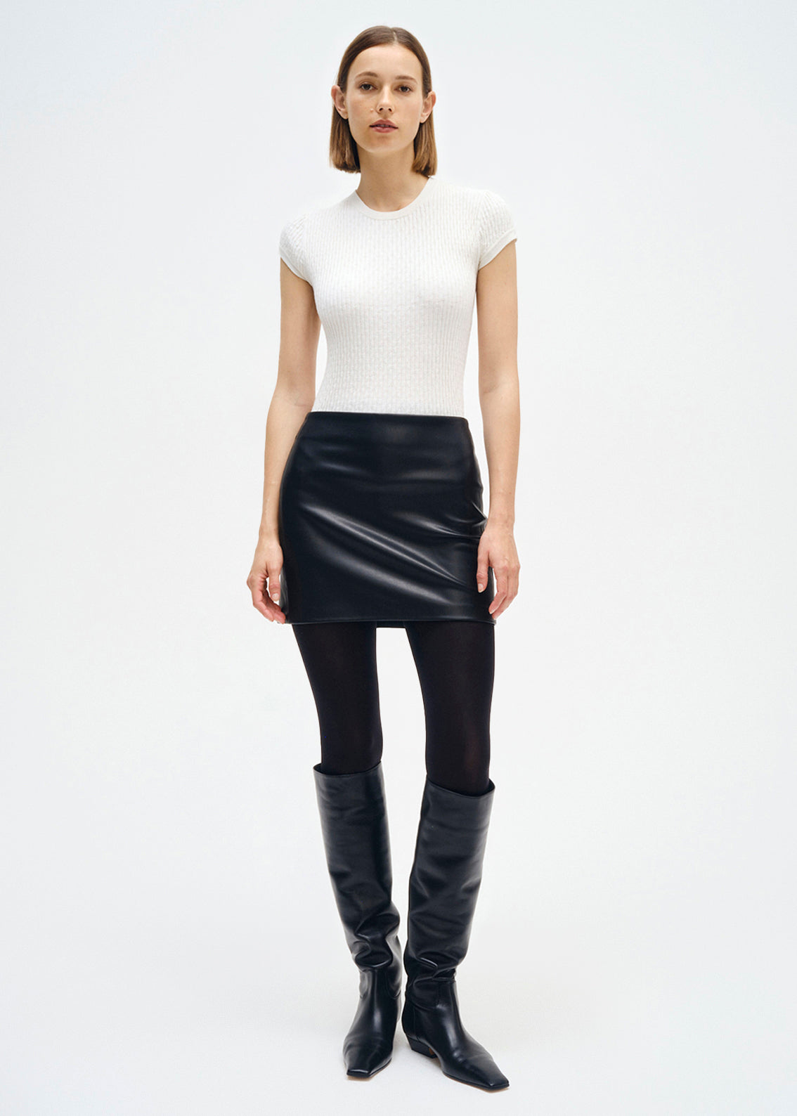 Leather Mini Skirt | Black