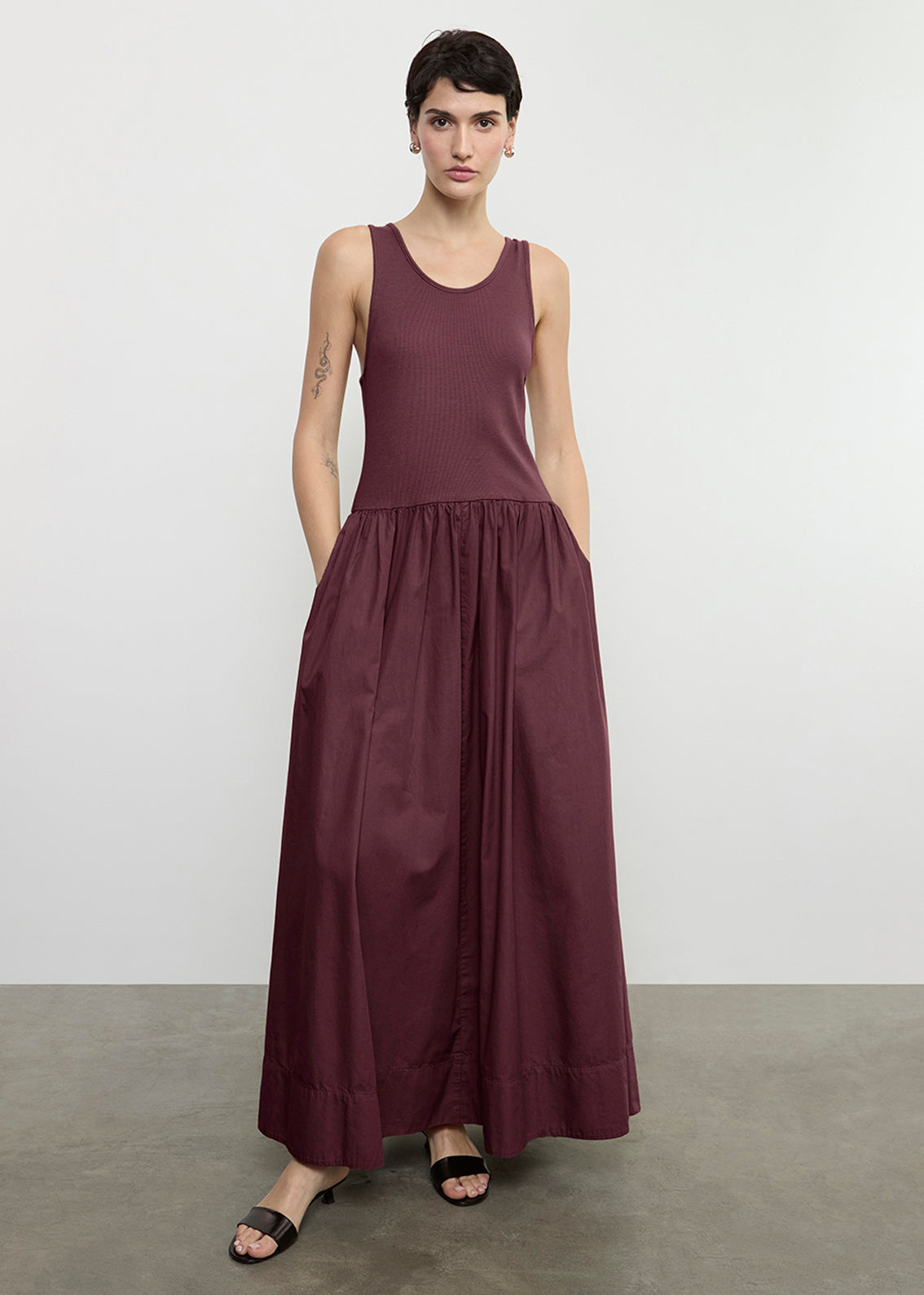 Cotton Resort Tank Dress | Dark Cherry