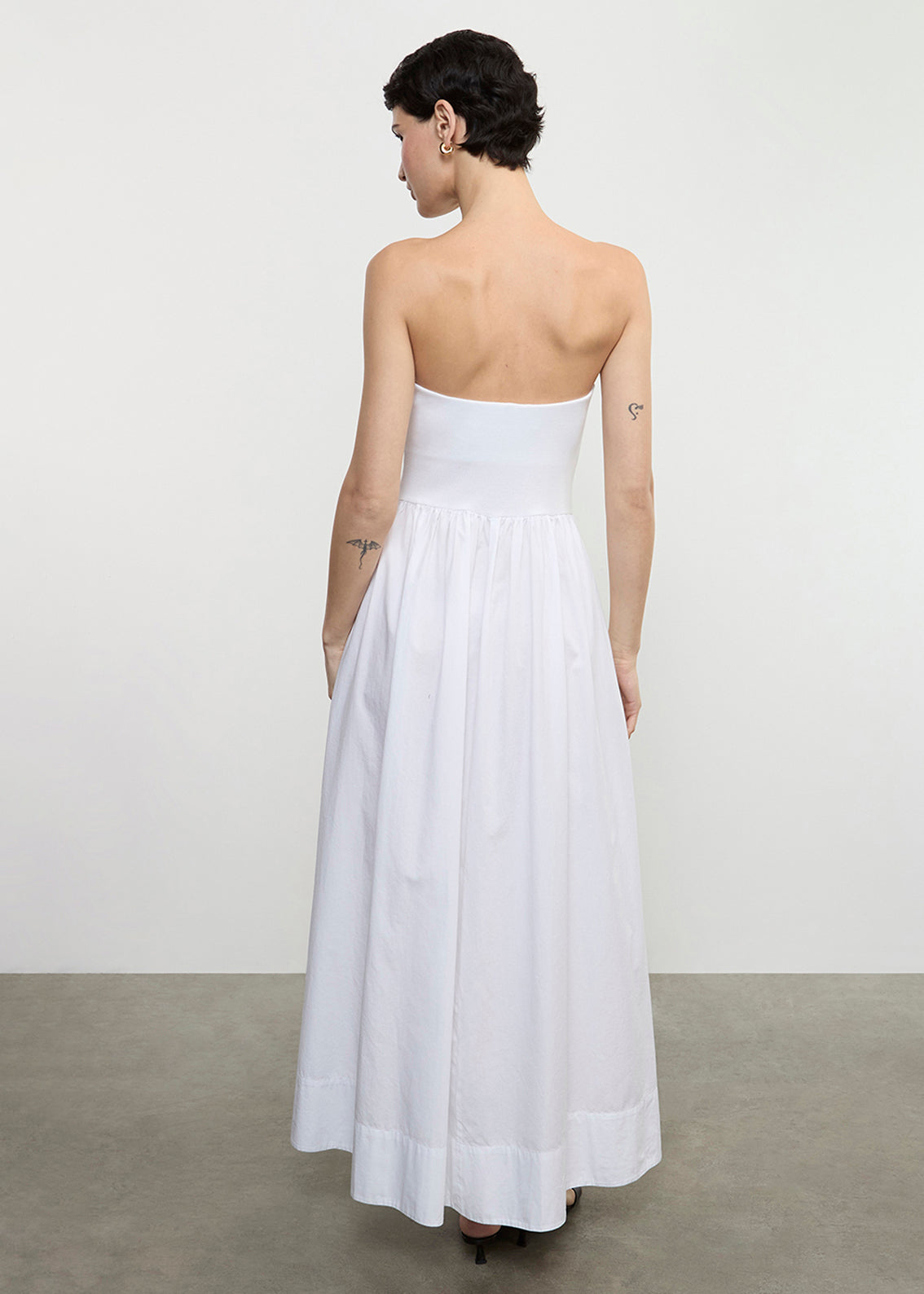 Cotton Resort Strapless Dress | White