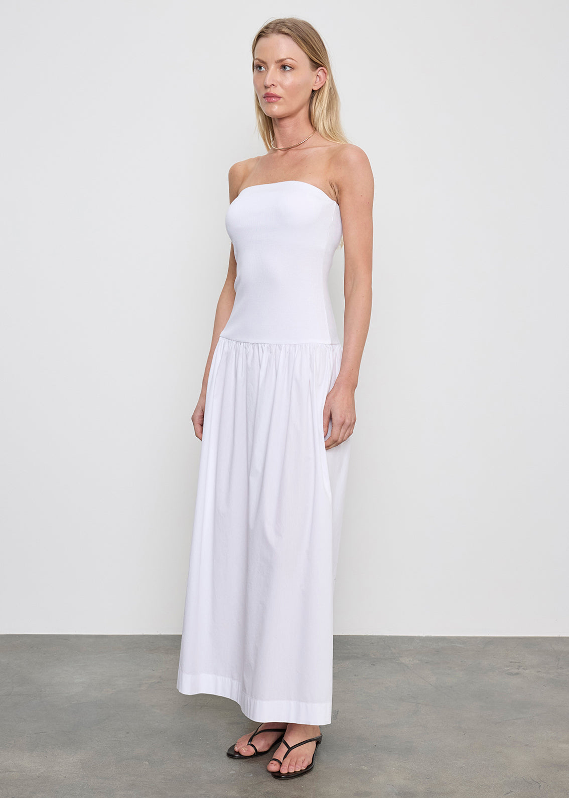 Cotton Bandeau Dress | White