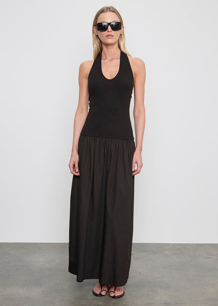 Cotton Halter Dress | Black Enza Costa Cotton Halter Dress | Black Enza Costa