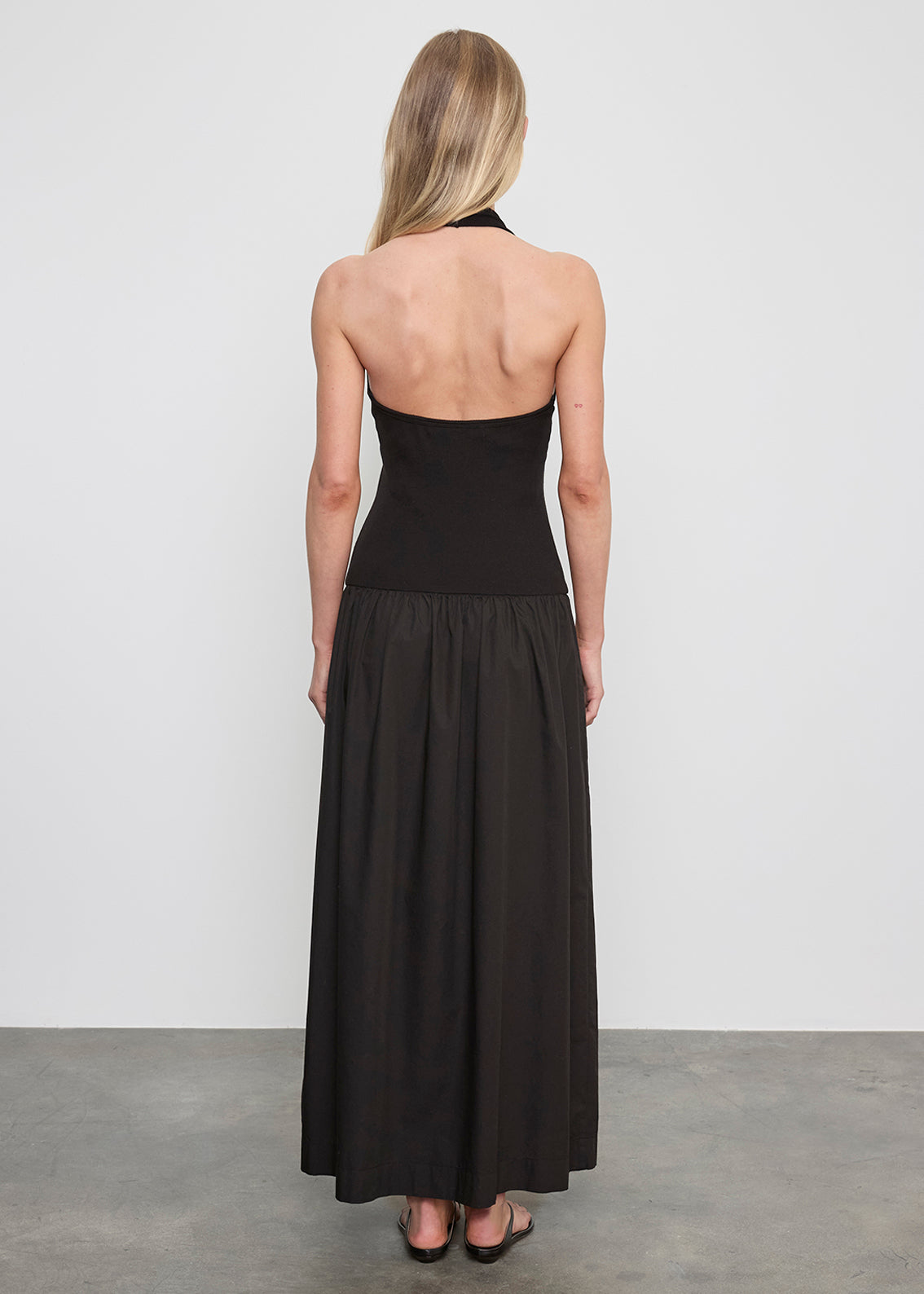 Cotton Halter Dress | Black Cotton Halter Dress | Black