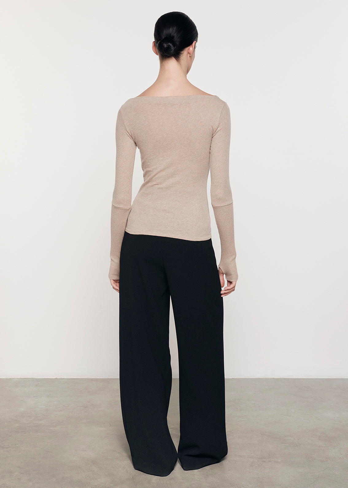 Cashmere Boatneck Top | Khaki