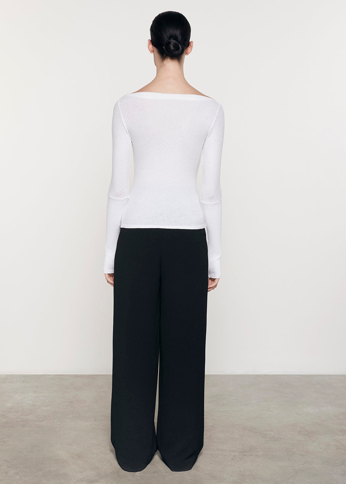 Cashmere Boatneck Top | White