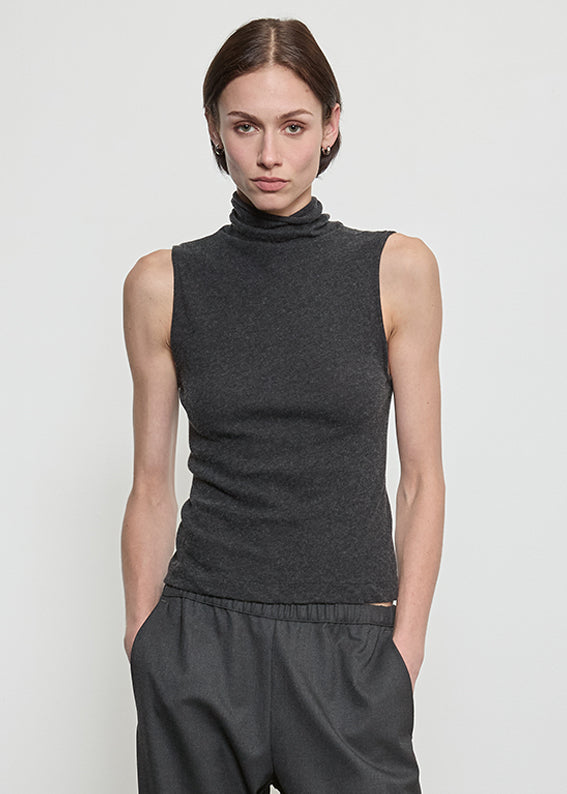 Cashmere Jersey Shell | Charcoal