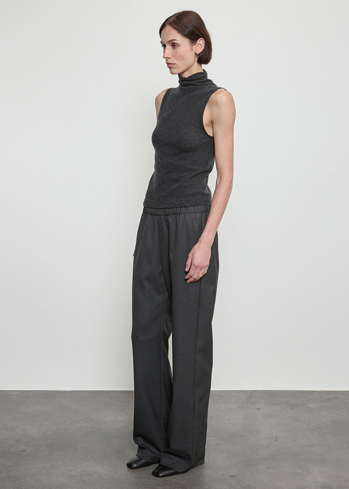Cashmere Jersey Shell | Charcoal