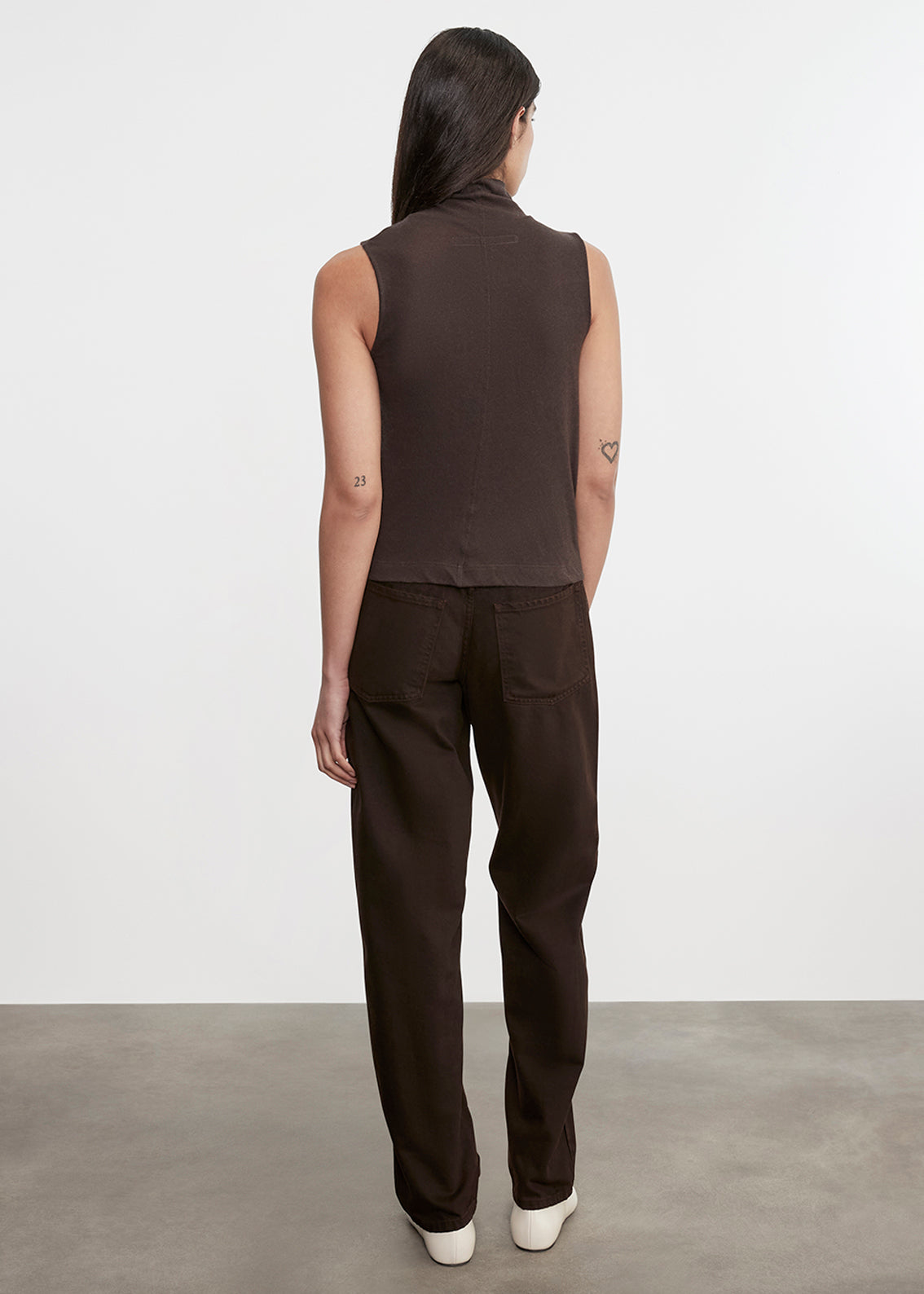 Cashmere Sleeveless Halter | Dark Brown