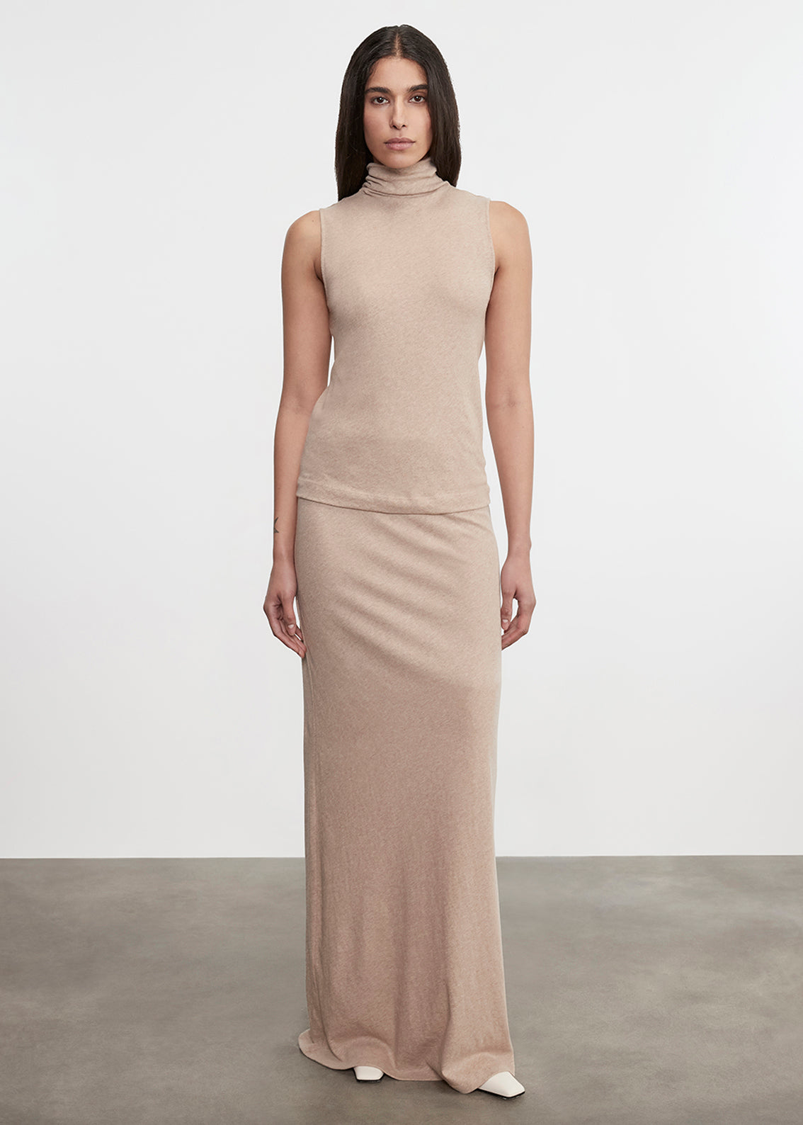 Cashmere Bias Skirt | Khaki