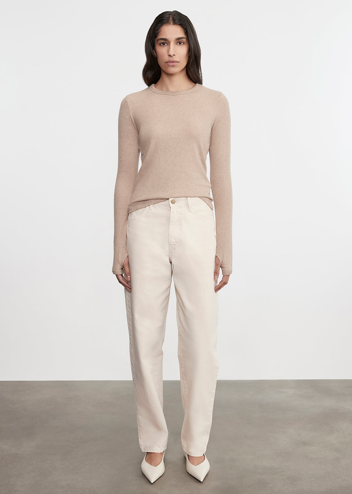 Cashmere New Classic L/S Crew | Khaki