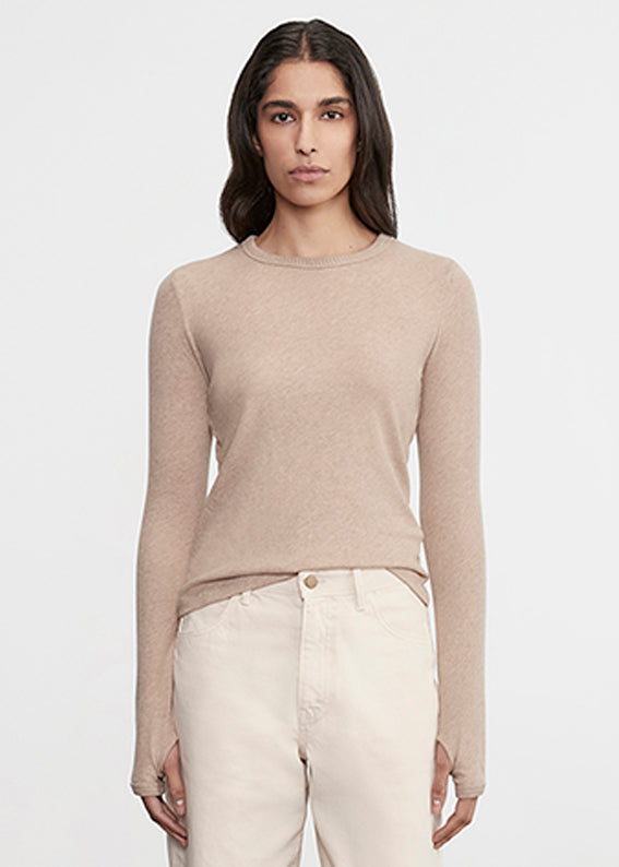 Cashmere New Classic L/S Crew | Khaki