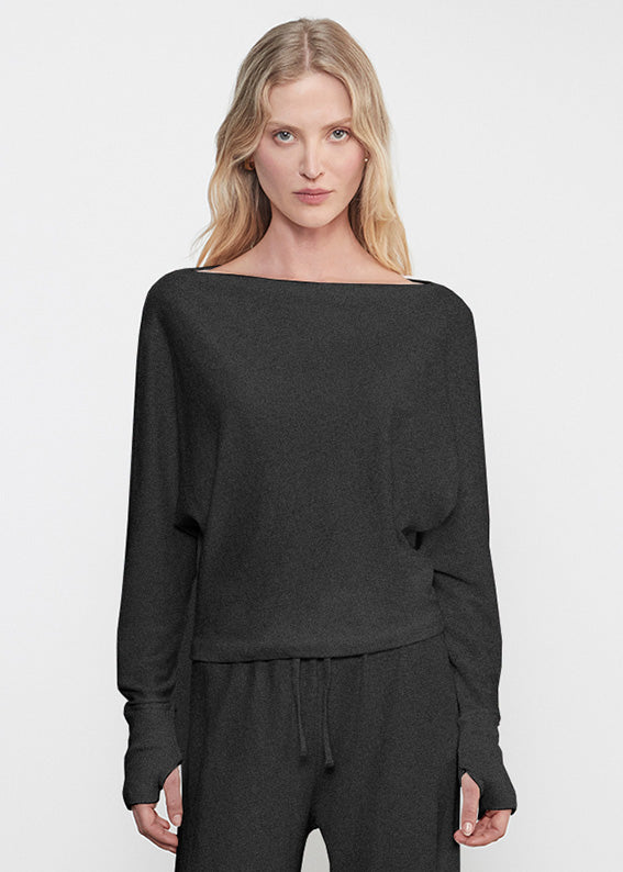 Cashmere Dolman Top | Charcoal