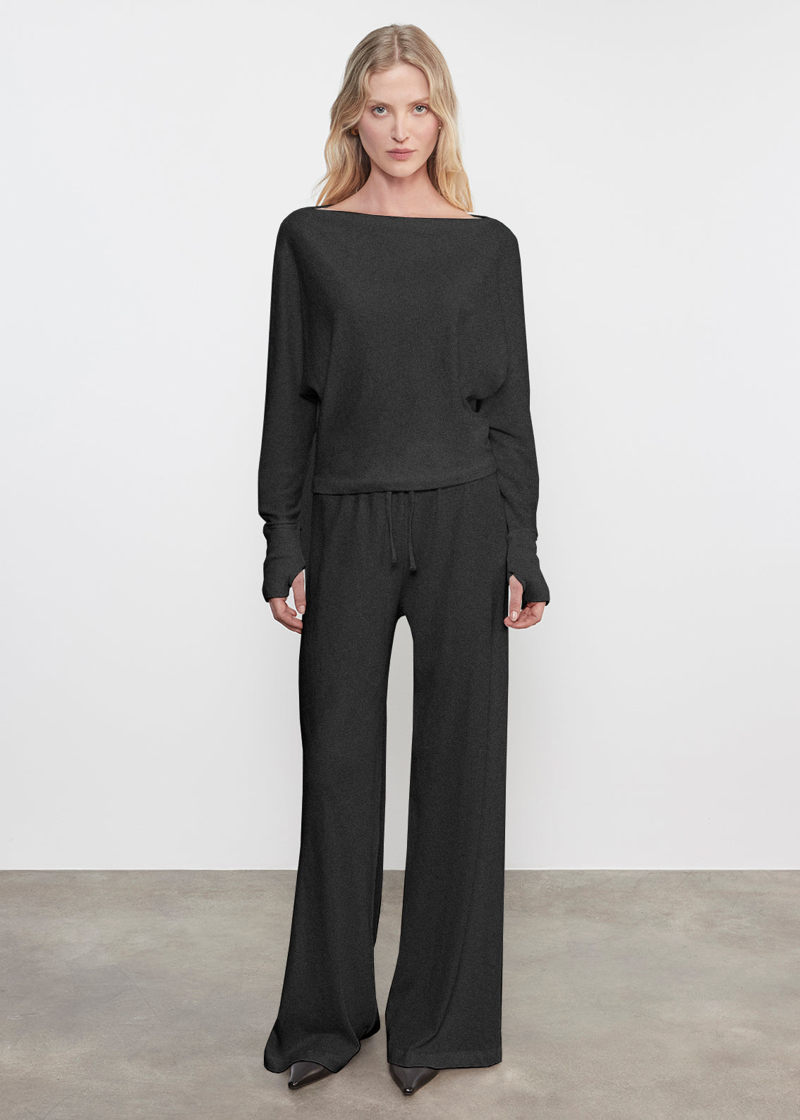 Cashmere Dolman Top | Charcoal