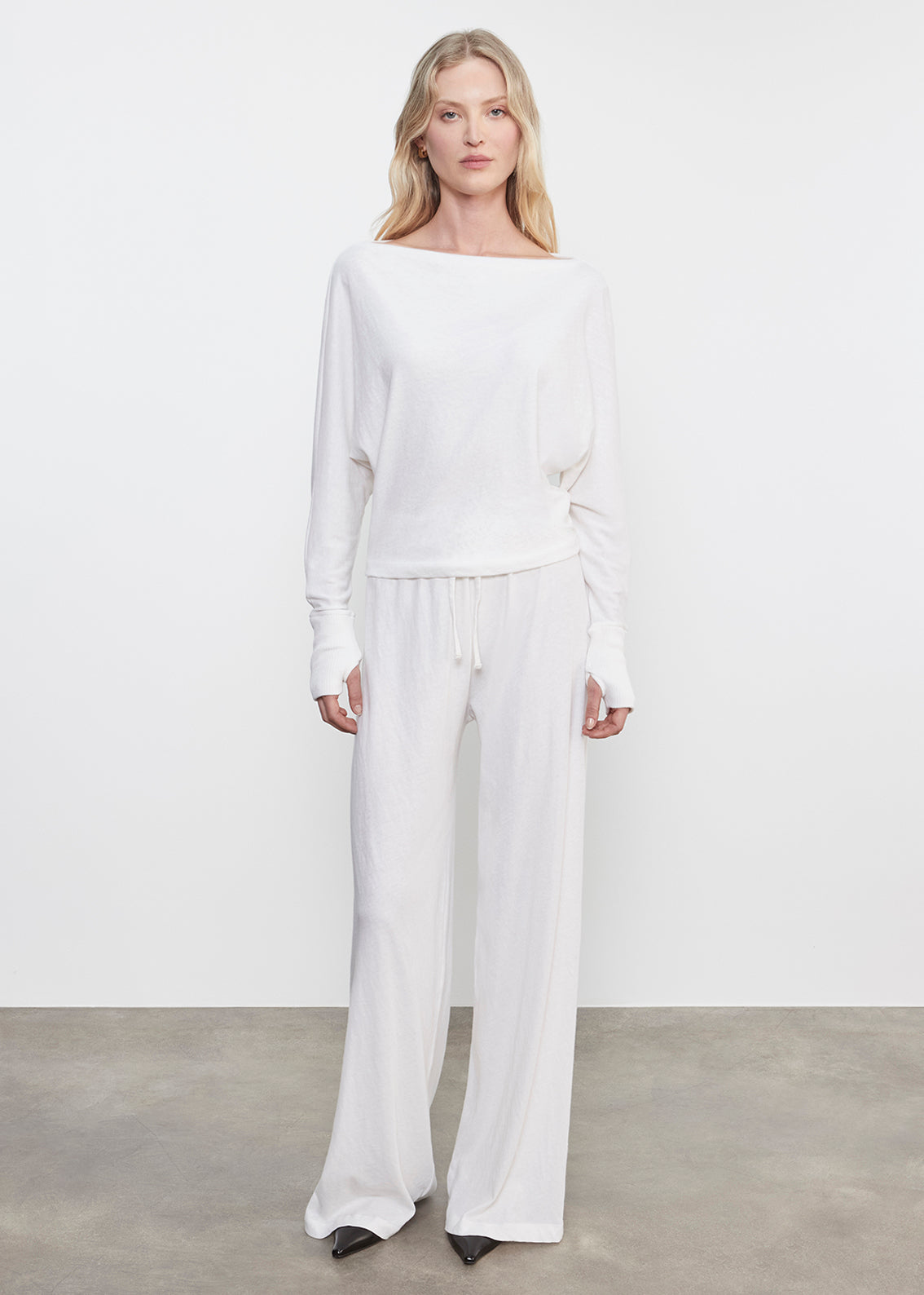 Cashmere Dolman Top | White