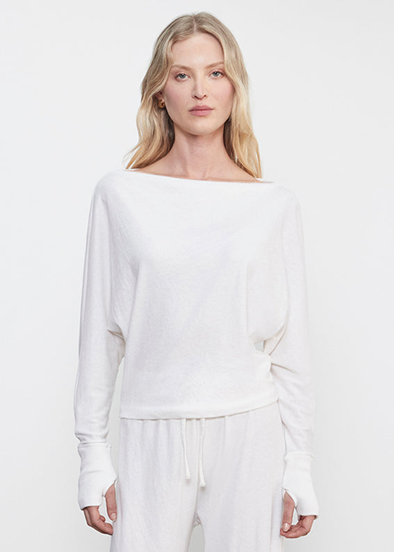 Cashmere Dolman Top | White