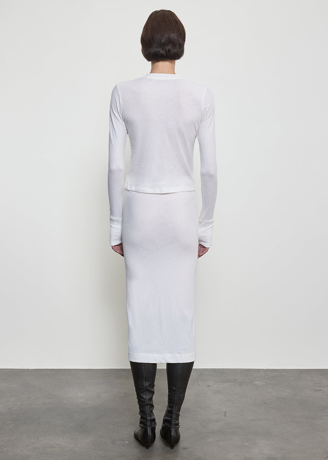 Fine Cashmere Jersey Cardigan | White
