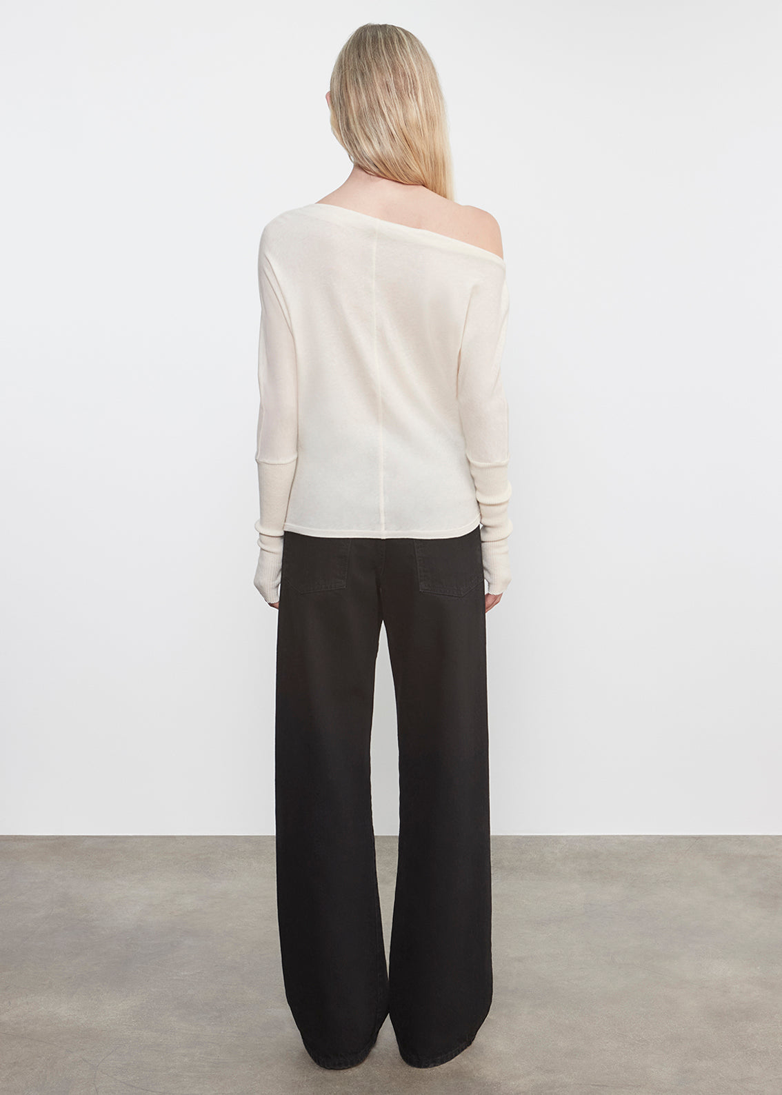 Cashmere Cuffed Off Shoulder L/S | Natural