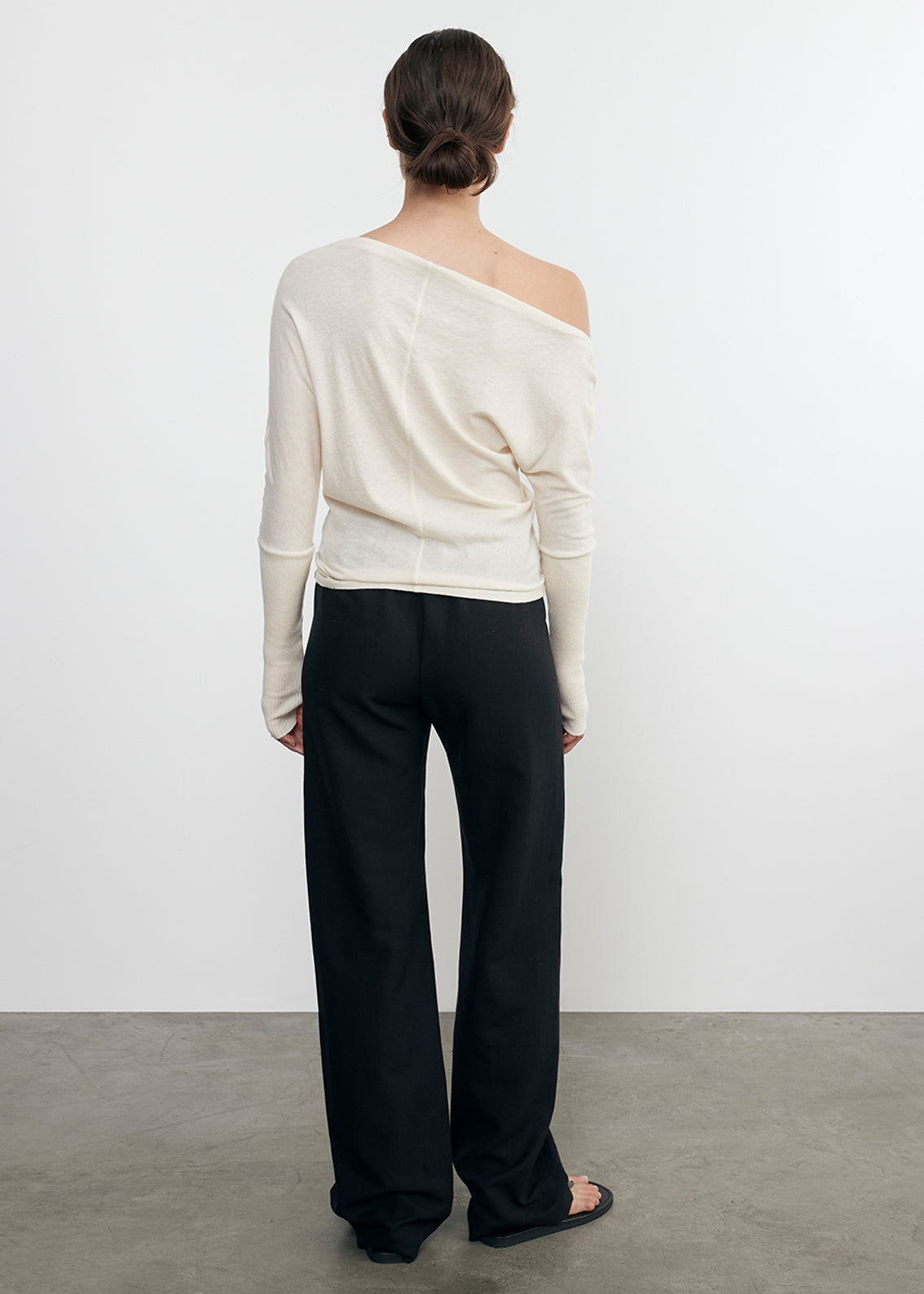 Cashmere Cuffed Off Shoulder L/S | Natural