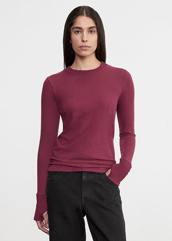 Cashmere Easy Cuffed Crew | Barolo