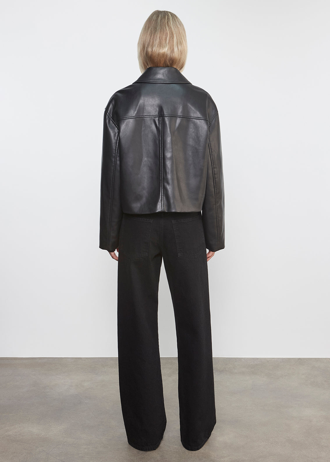 Leather Minimal Jacket | Black – Enza Costa