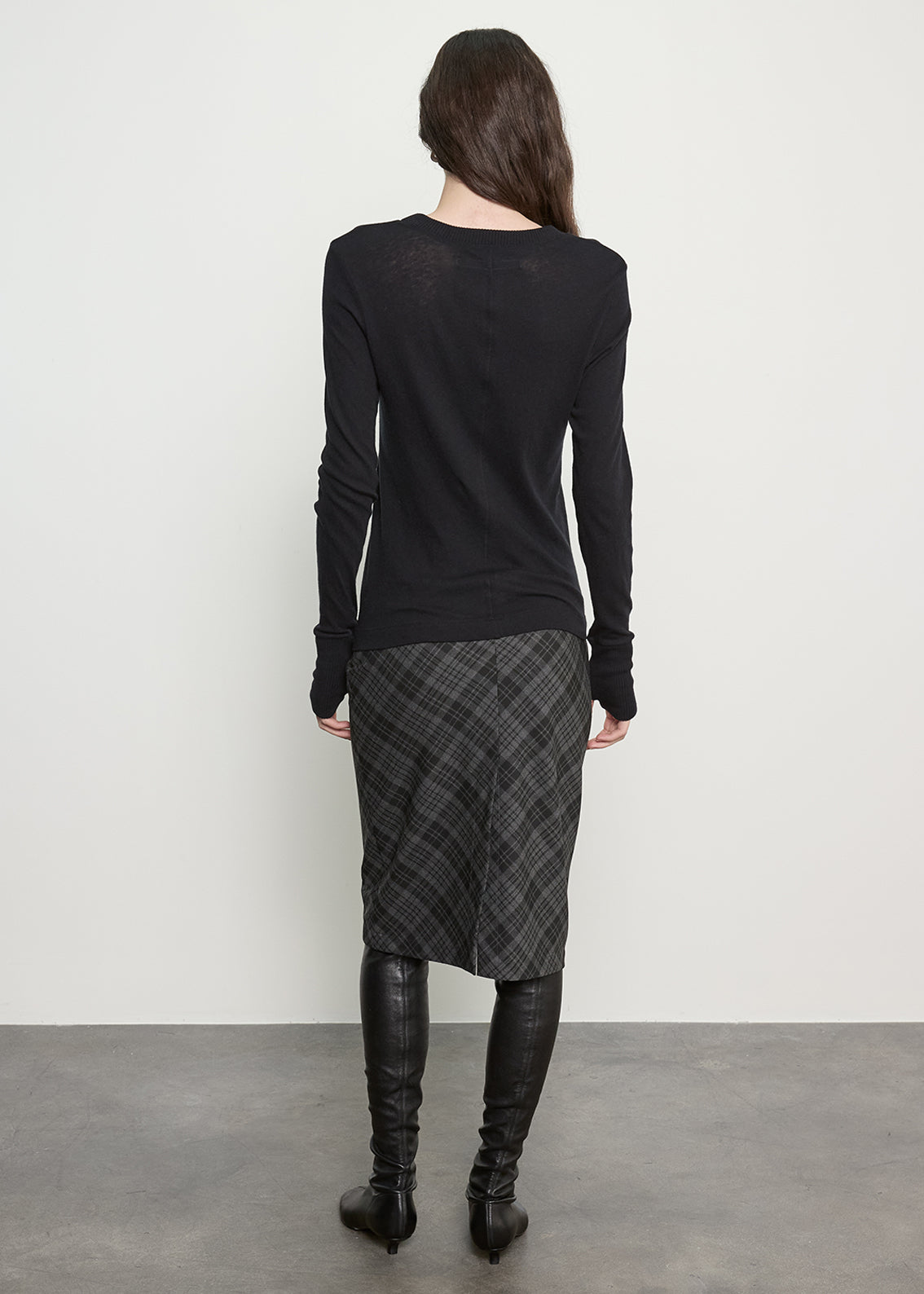 Cashmere Easy Cuffed Crew | Black