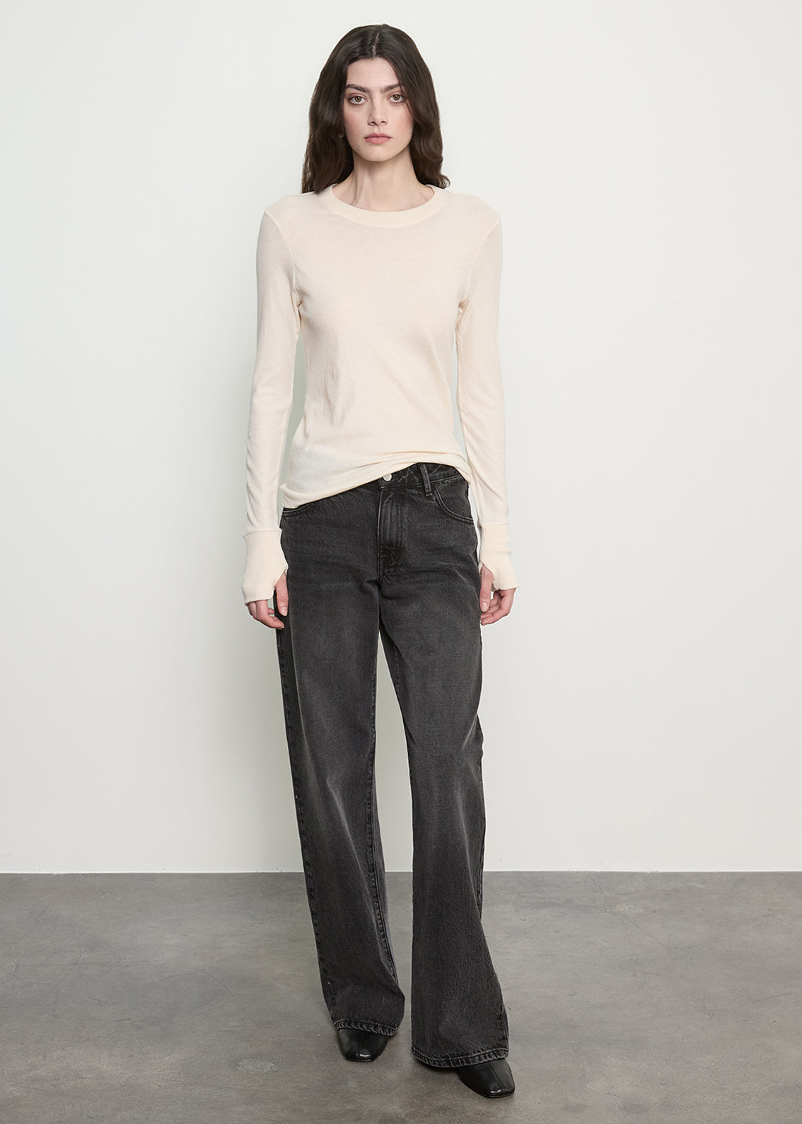 Cashmere Easy Cuffed Crew | Natural