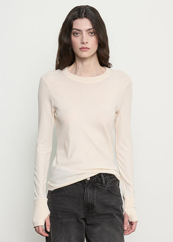 Cashmere Easy Cuffed Crew | Natural